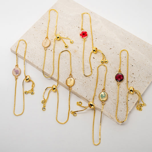 Pressed Flowers Adjustable Bracelets