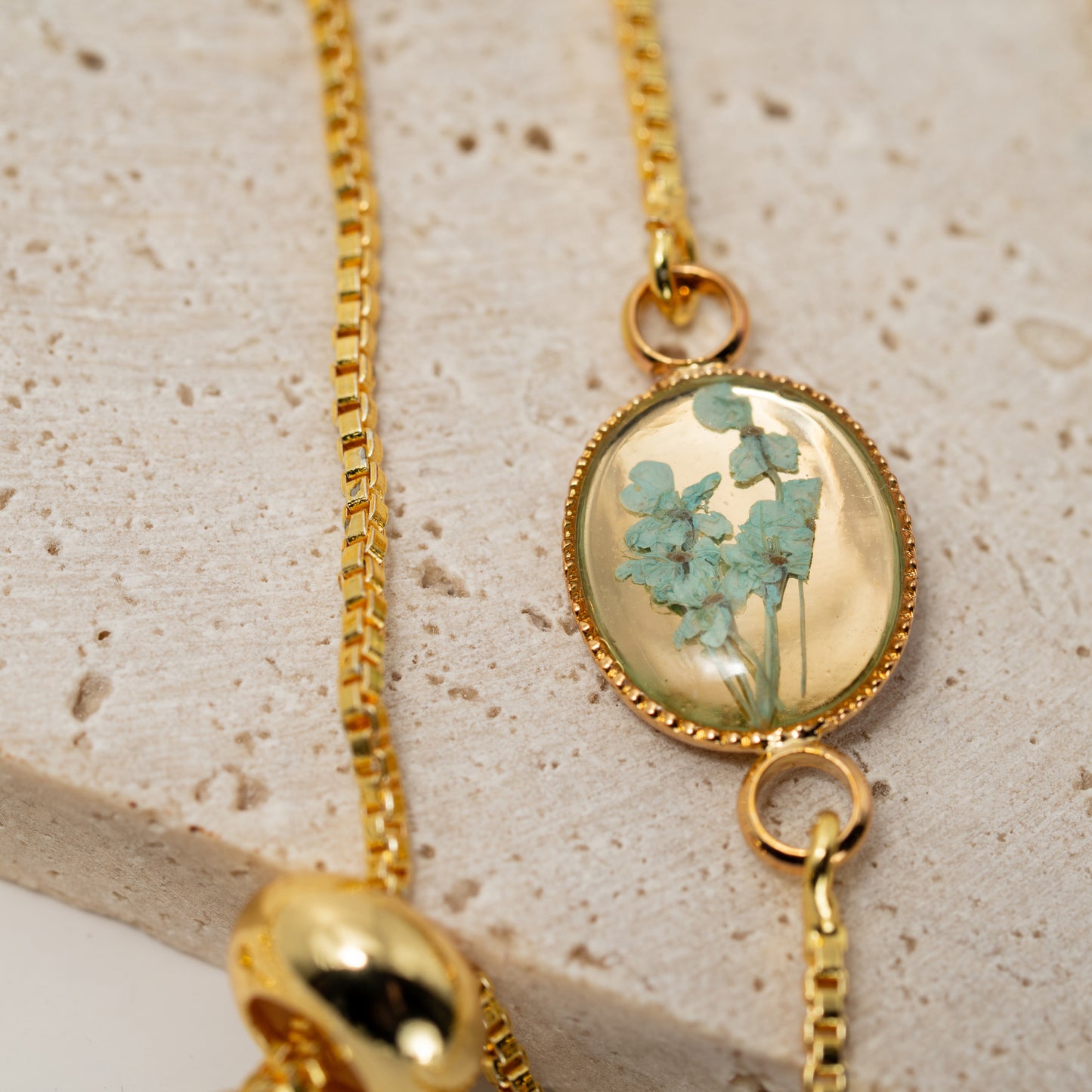 Pressed Flowers Adjustable Bracelets